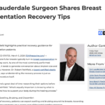 Fort Lauderdale Surgeon on Breast Augmentation Recovery Tips